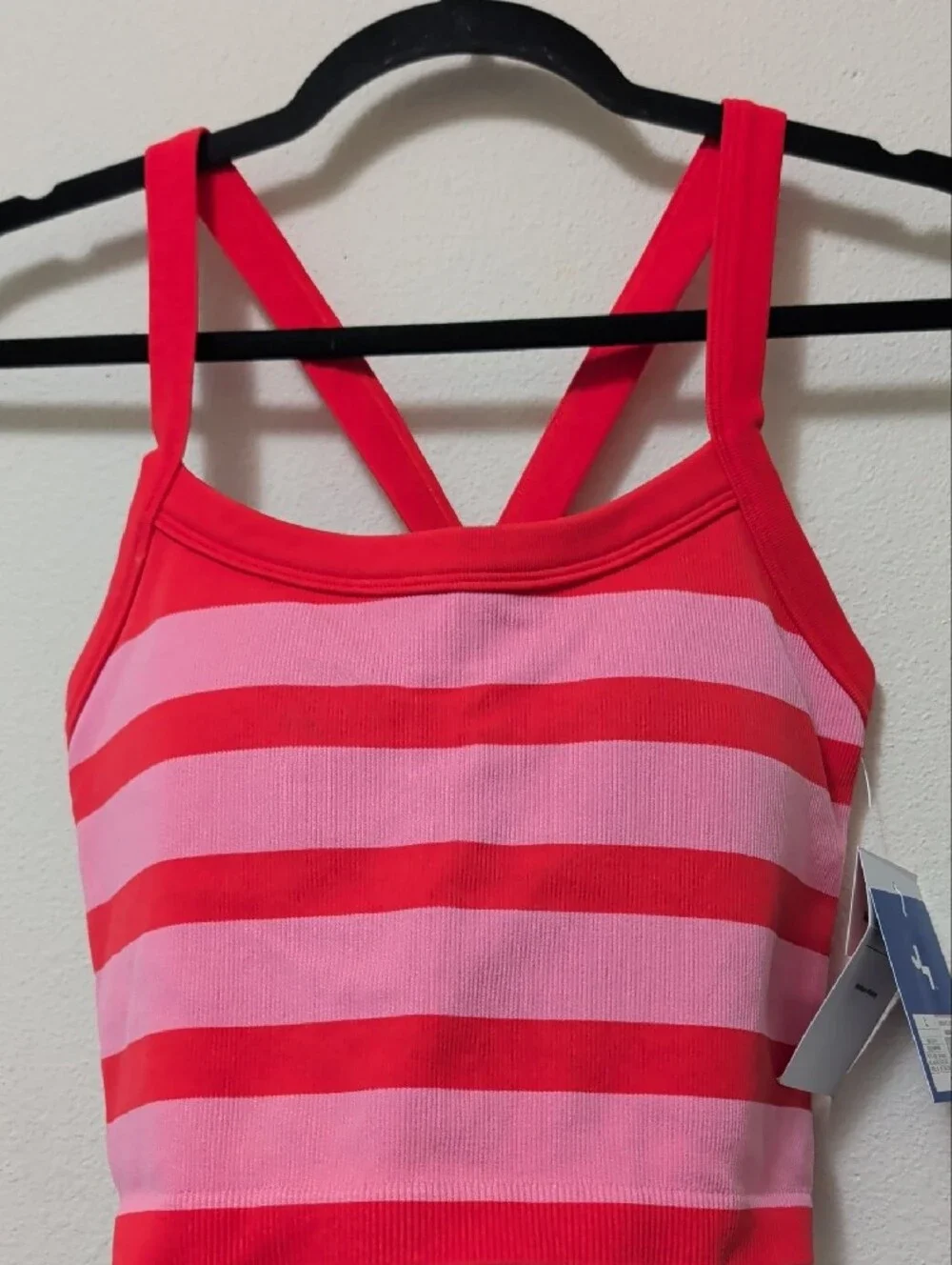 JoyLab Pink and Red Striped Sports Bra Tank